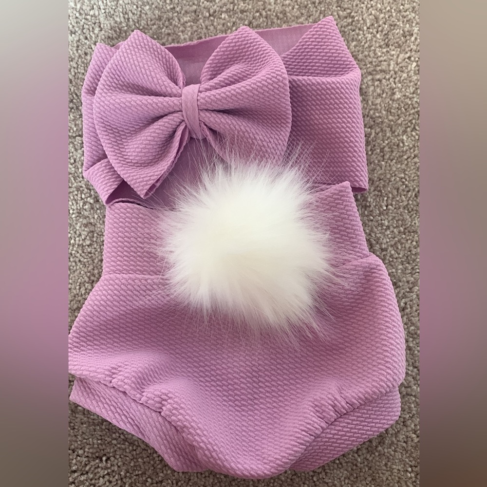 3month Purple Bummie/Headwrap